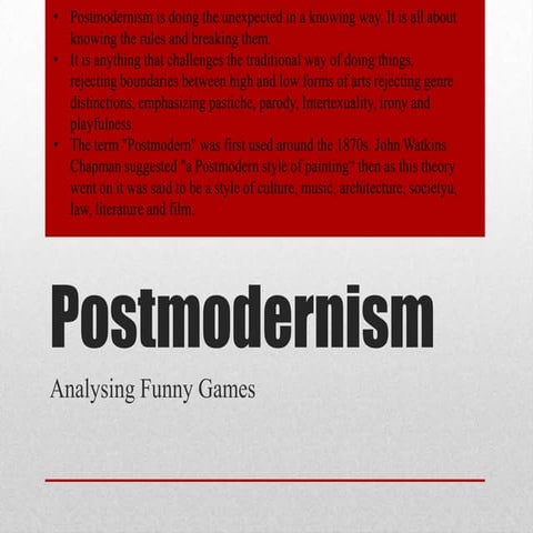 Postmodernism funny games