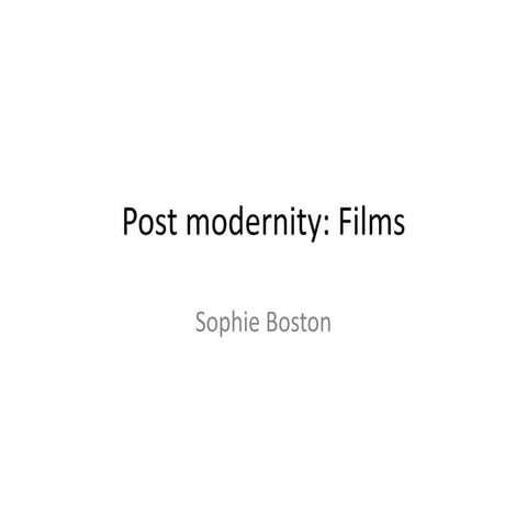 Post modernity in films