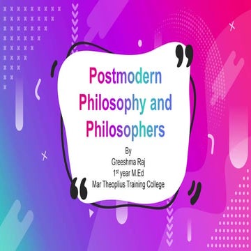 Postmodern Philosophy