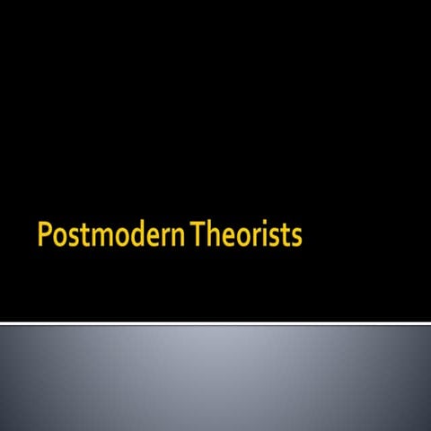 Postmodern Theorists Summary Presentation