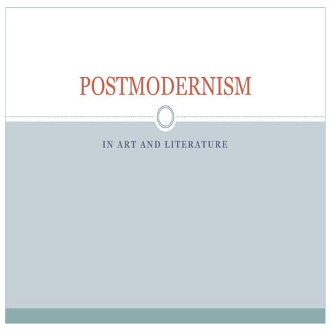 Postmodern traits   bennett o'brien