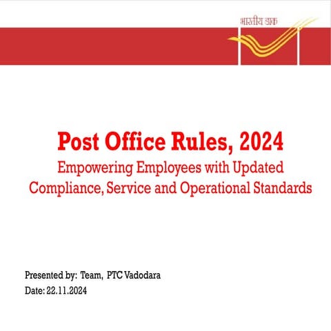 Post Office Rules 2023-2024 MTG PTM MTS DEPT