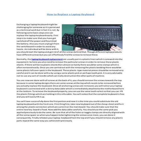 How to Replace a Laptop Keyboard
