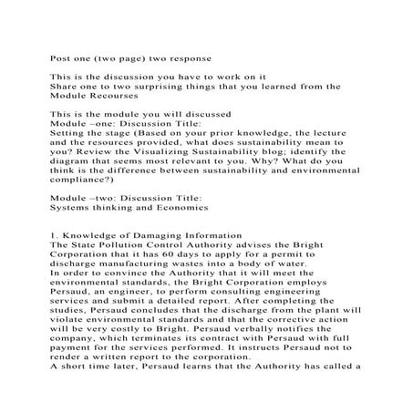 Post one (two page) two responseThis is the discussion you hav.docx