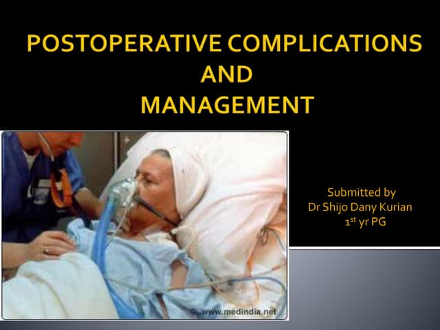 Postoperative complications and management