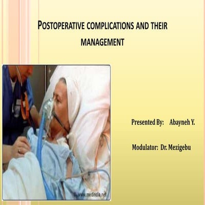 Postoperative complications and their management