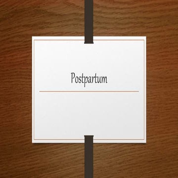 Postpartum