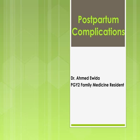 Postpartum complications2