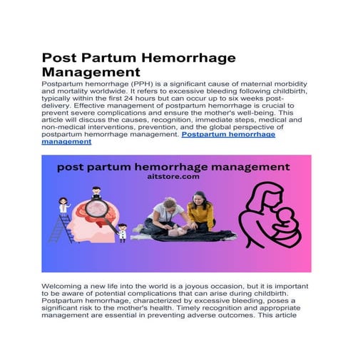 Post Partum Hemorrhage Management | PDF