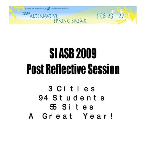 ASB Post Reflective Session Ppt