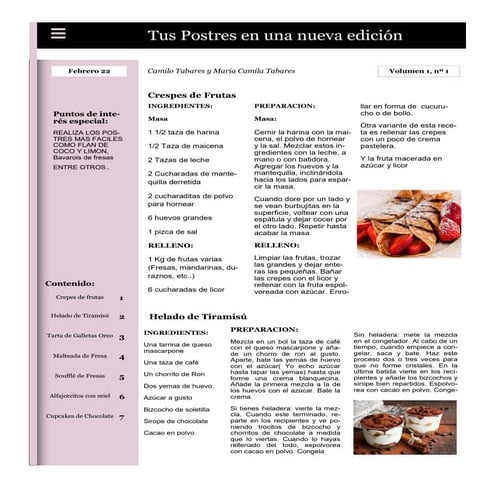 Postres - Camilo Tabares - Camila Tabares