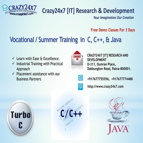 Industrial Vocational Summer Training In Patna