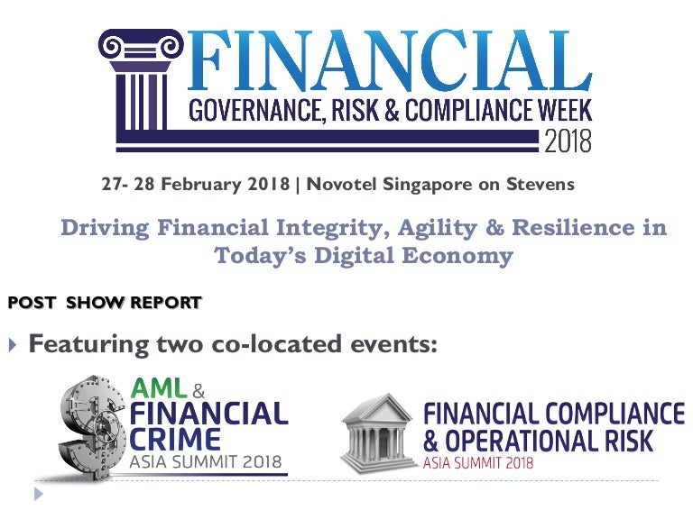 Financial Governance Risk Compliance Week 2018 Post Show Report 20