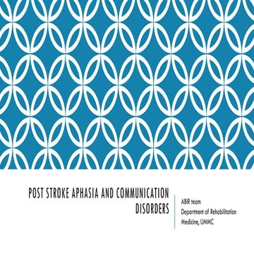 post stroke aphasia rehabilitation physician | PPTX