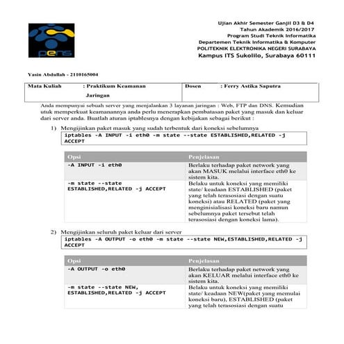 Posttest Firewall Keamanan Data