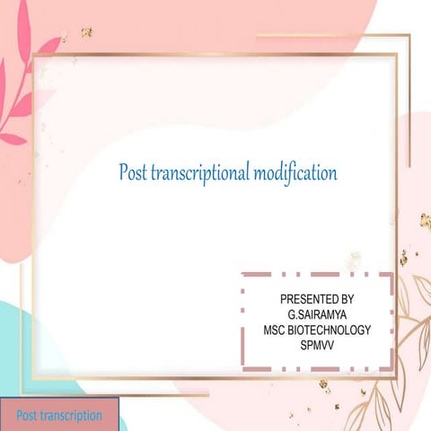 post transcriptional modifications 