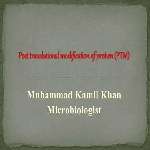 Post translational modification of protien