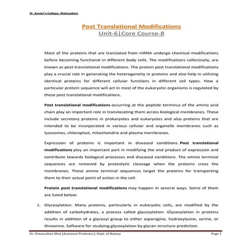 Post translational modification | PPTX