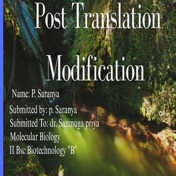 Post translational modification | PPTX
