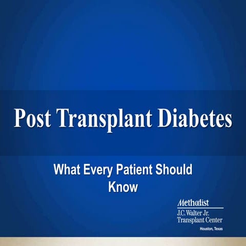 Post transplant diabetes patient education class