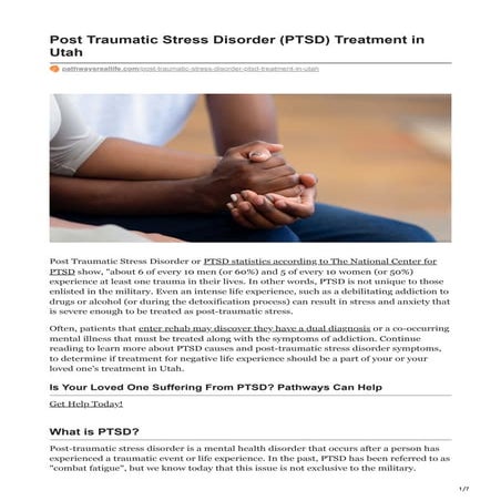 Post Traumatic Stress Disorder (PTSD) Treatment in Utah