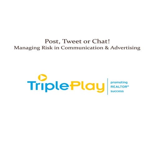 Post,tweet, or chat! triple play handout