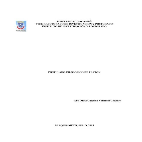 Postulado filosofico de platon