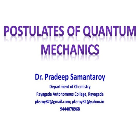 Postulates of quantum mechanics