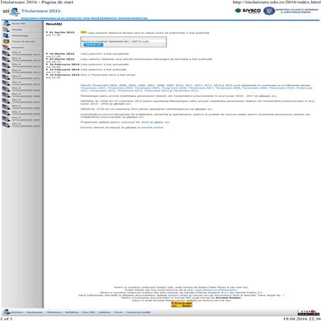 Posturi complete viabilitatea sub 4 ani arges 19.04.2016 edu.ro