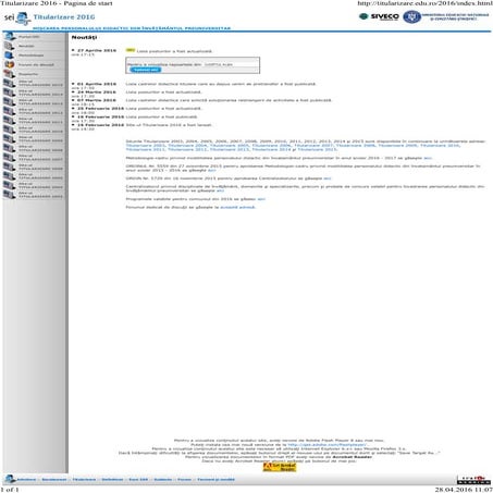 Posturi complete viabilitatea sub 4 ani arges 27.04.2016 edu.ro
