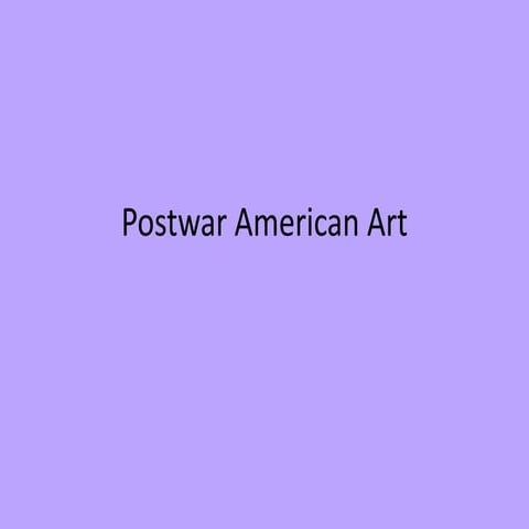 Postwar American Art