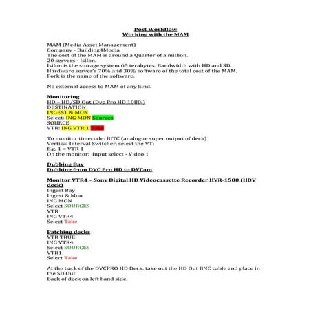 FDB104 Post workflow