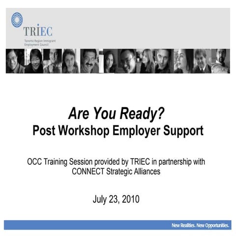 Post Workshop Employer Support: TRIEC and CONNECT for Ontario Chamber of Comm...