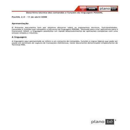 Posxml especification 2.0