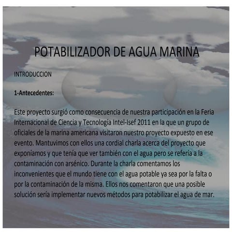 Potabilizador de agua marina