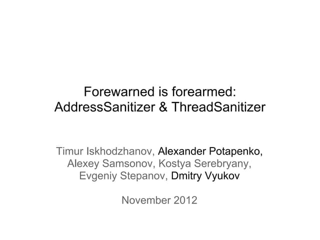 Potapenko, vyukov   forewarned is forearmed. a san and tsan