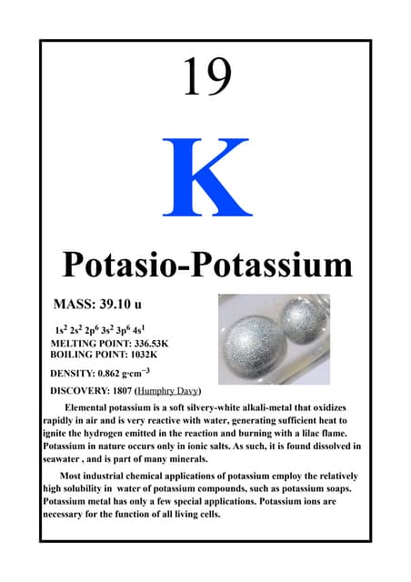 Potasio K