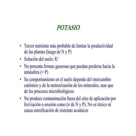 Ciclo del potasio | PPTX