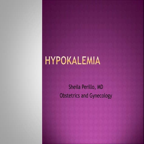 hypokalemia, diagnosis and management
