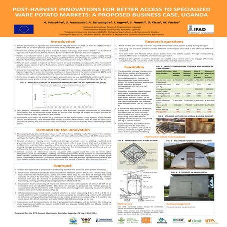 Postharvest innovations for better access to specialized ware potato markets:...