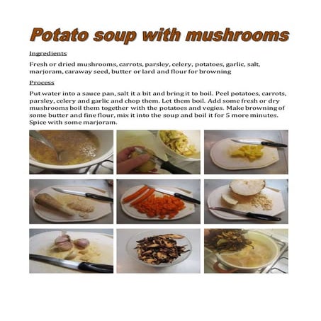 Potato soup with mushrooms