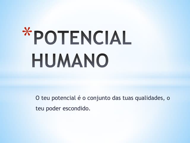 Potencial humano | PPTX