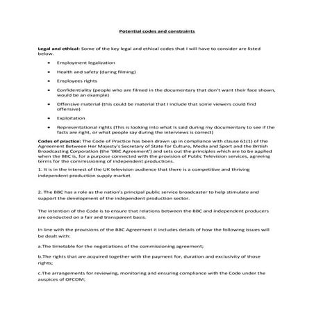 Potential codes and constraints