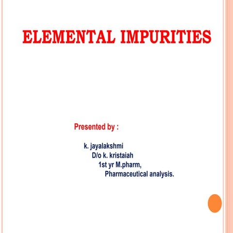 Potential elemental impurities ,chns analyser