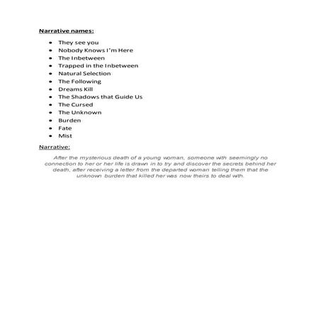 Potential film titles