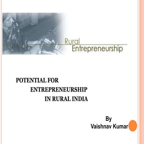 Potential for entrepreneurship in rural india