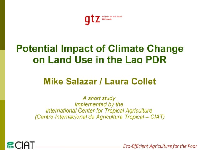 Potential Impact Of Climate Change On Land Use In The Lao Pdr