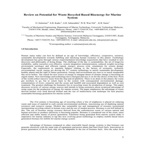 Potential of waste derived bio energy for marine system.doc. correction