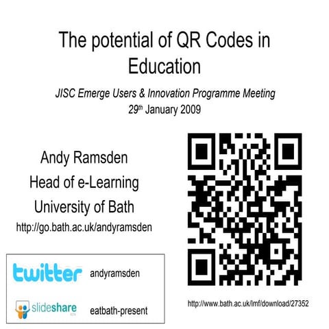 Potential Qr Codes Education Emerge 2009