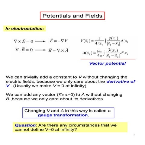 Potentials and fields